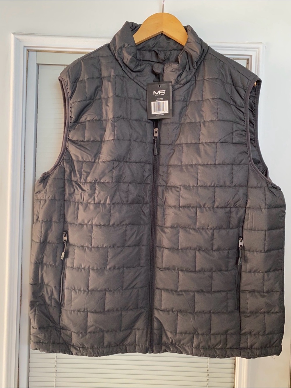 Mack Russo Men’s Puff Vest XL Charcoal Gray Quilted Full Zip NWT